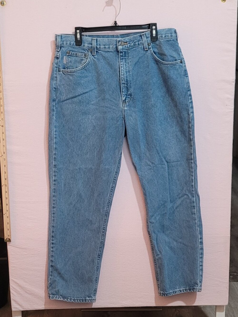 CARHARTT Jeans Mens 38x30 Unisex Blue Denim Relaxed Fit Straight Leg Workwear